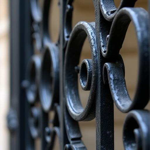 Dettaglio di un cancello in ferro battuto artistico